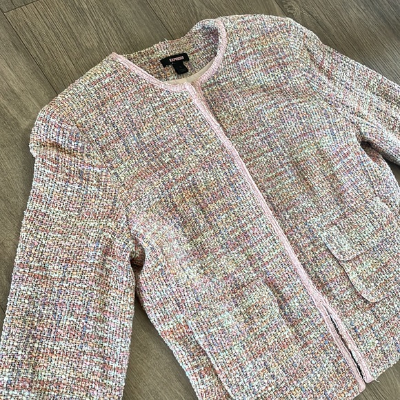 Express Pink Tweed Blazer - Picture 2 of 6